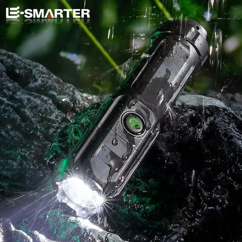 Strong LED Flashlights Telescopic Zoom Tactical Torch USB Portable Spotlight Long-Range Camping Flashlight