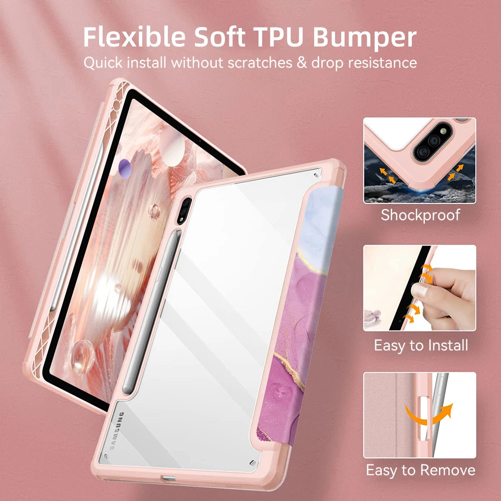 Tablets Case for Samsung A8 A9 Plus Funda Para Galaxy Tab S6 Lite S7/S8 S7+ / S8+ S9 Plus Tablet  Accessories Protection Cover