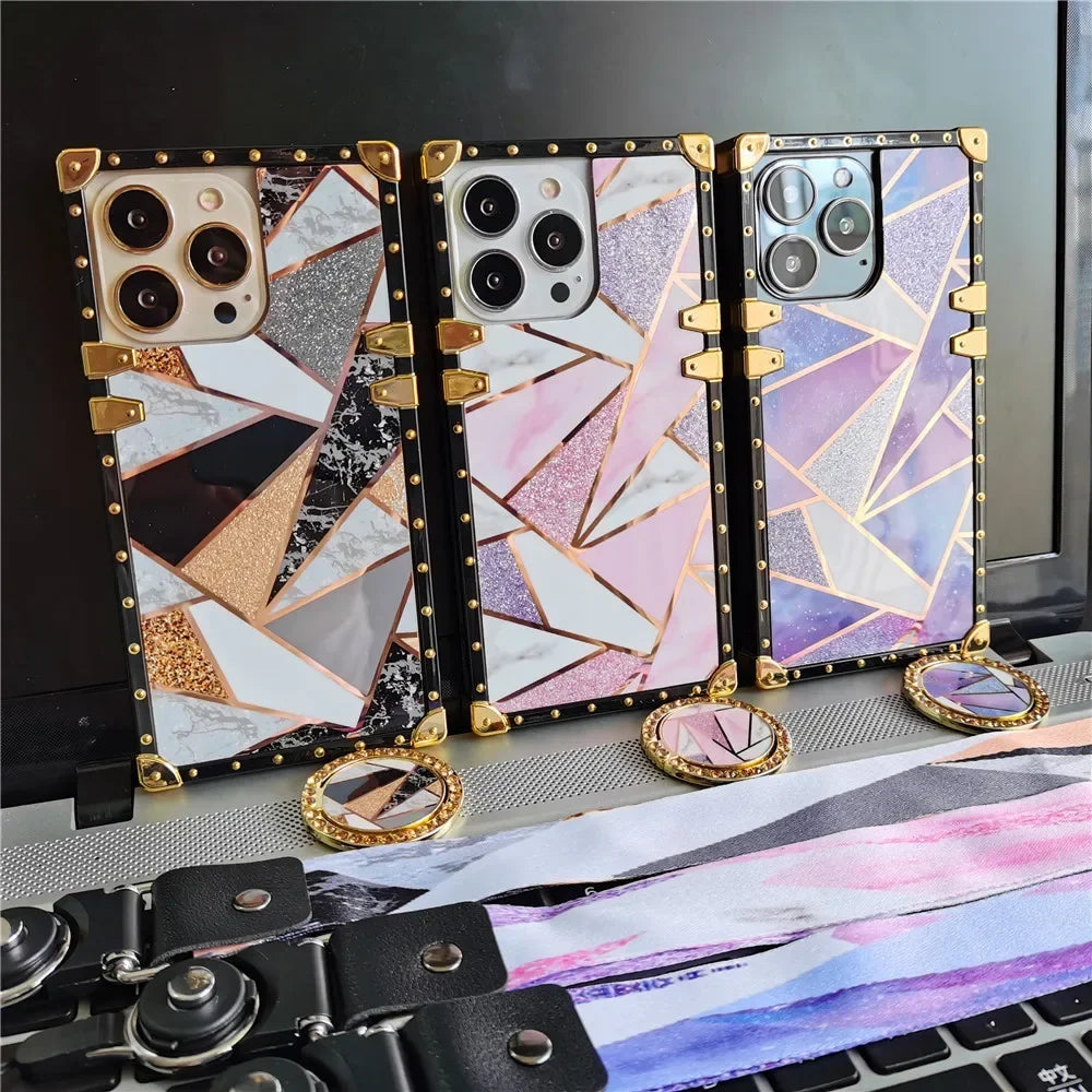 Gold Splicing Woman Cover Phone Case for Samsung Galaxy A15 A25 A35 A55 A54 A14 A52 A72 A34 A32 A13 A53 A33 A23