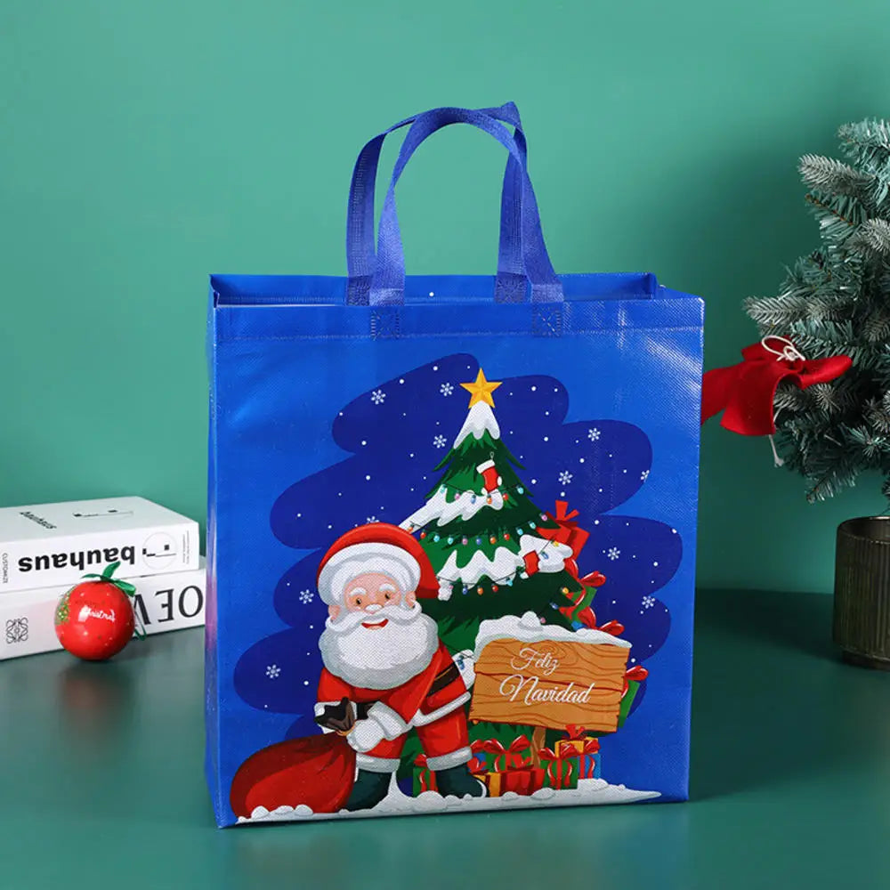 Non Woven Fabric Waterproof Gift Tote Bag Christmas Party Folding Bag Clothing Storage Bag Christmas Print Package Gift Bag