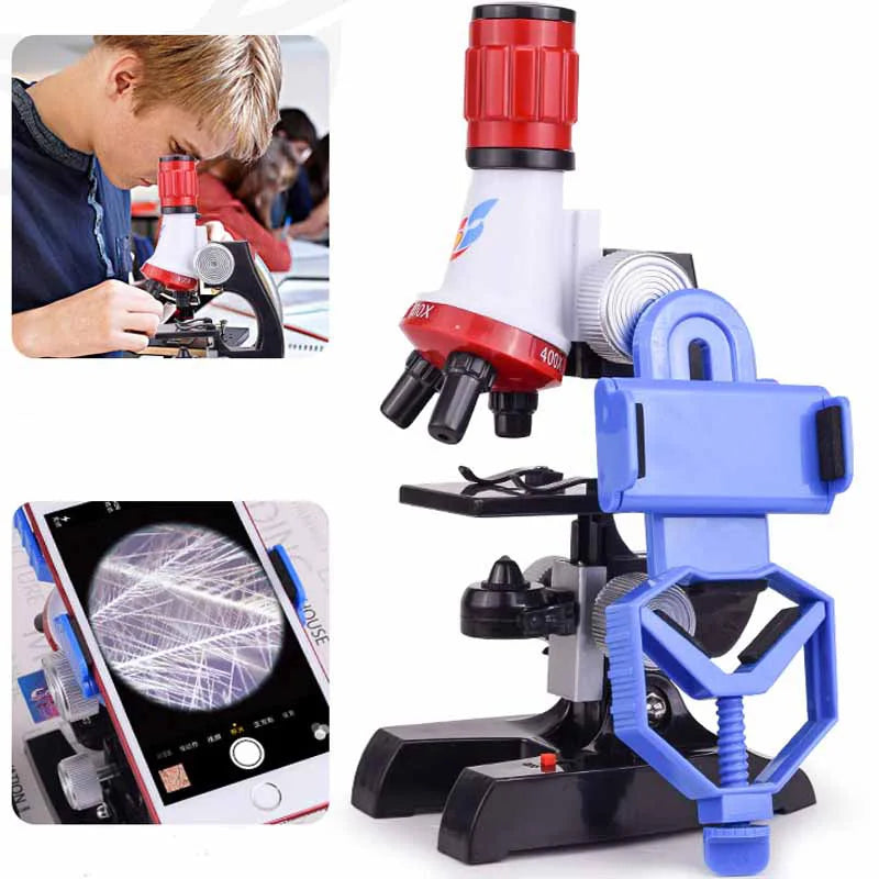 ZK30 New Microscope Kit Lab LED 100/400/1200X/1600X Home School Educational Toy Gift Refined Biological Microscope For Kid Child