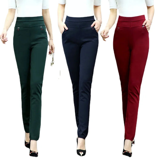 Women Pants Straight Pants Slim Casual Female Stretch Trousers black fashion Jeans office Trousers  joggers