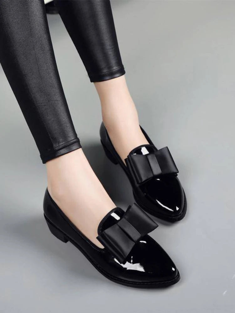 Women Flats Shoes Bow Women Shoes Patent Leather Casual