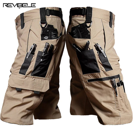 Men's Tactical Shorts Wear-resistant Waterproof Breathable Work Pants Military Multi-pocket Straight-leg Cargo Shorts