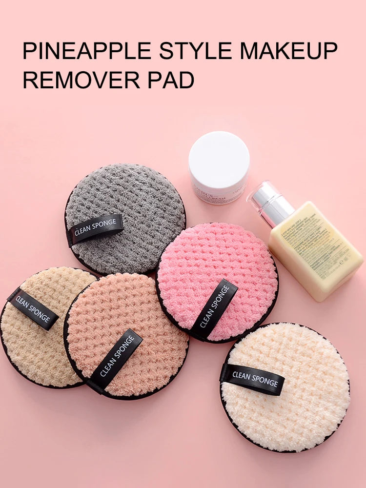 4PCS Makeup Remover Microfiber Cotton Pad Cosmetics Washable Makeup Towel Cleaning Sponge Skin Care Tool Makeup Remover