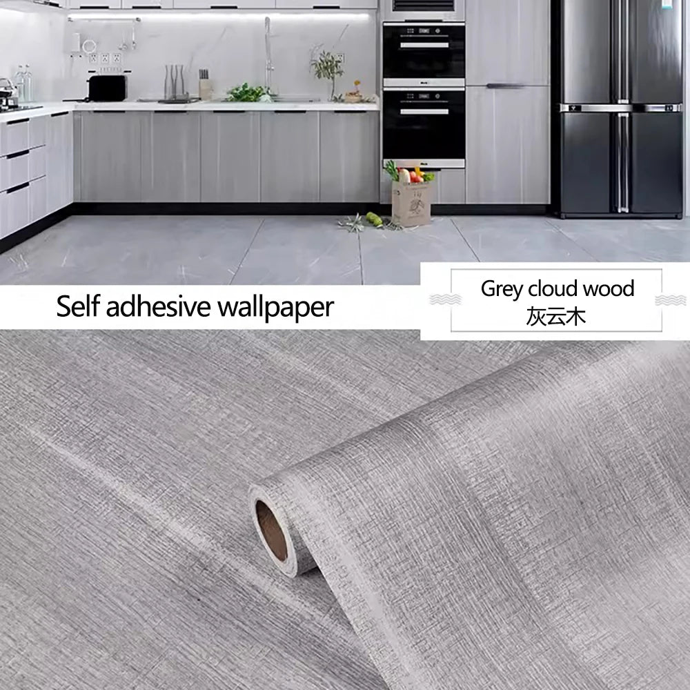 Decorative wall Paper Waterproof Wood Vinyl Wallpaper Self Adhesive wallpapers Doors Cabinet Desktop Modern Furniture Decorative wall Paper