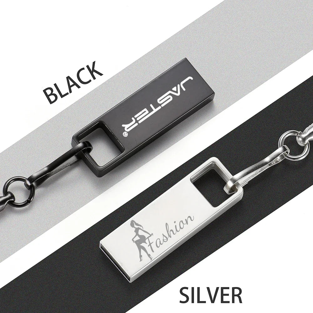 JASTER High-speed High-capacity Music USB Drive 64GB Fashion High Speed Pen Drive 32GB USB Flash Drive 4GB Metal Key Chain Gift