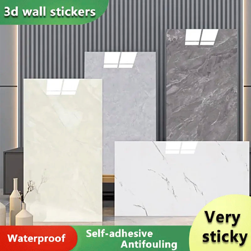 30cmx60cm Wall Stickers Thick Self Adhesive Tiles Floor Stickers Marble Bathroom Ground Waterproof Wall Sticker  PVC