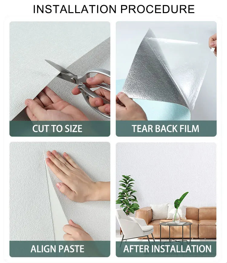 Wallpaper Self-adhesive Waterproof Moisture-proof and Moldy Resistant 3D Wall Stickers Home Living Room Wall Decoration