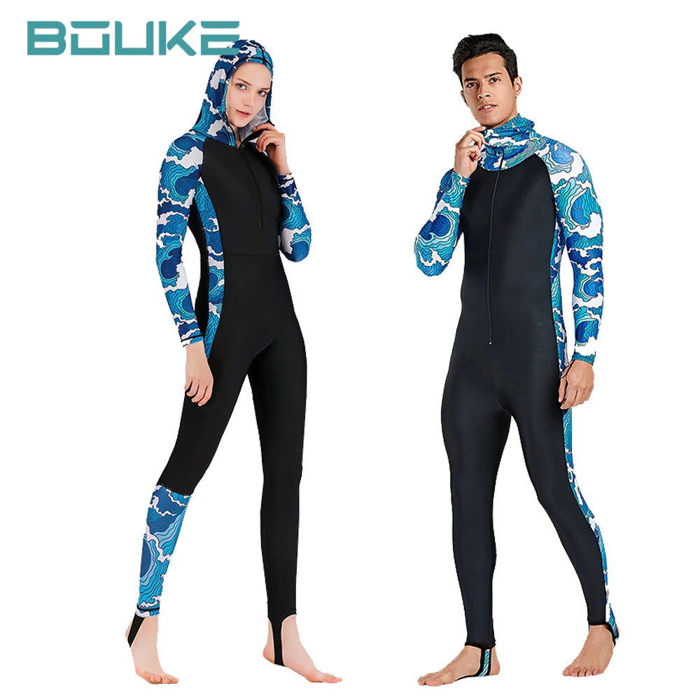 Women Men Lycra Wetsuit hood Diving Suit Women Surf Scuba Dive Jellyfish High Elasticity Color Stitching Surf Diving Suit