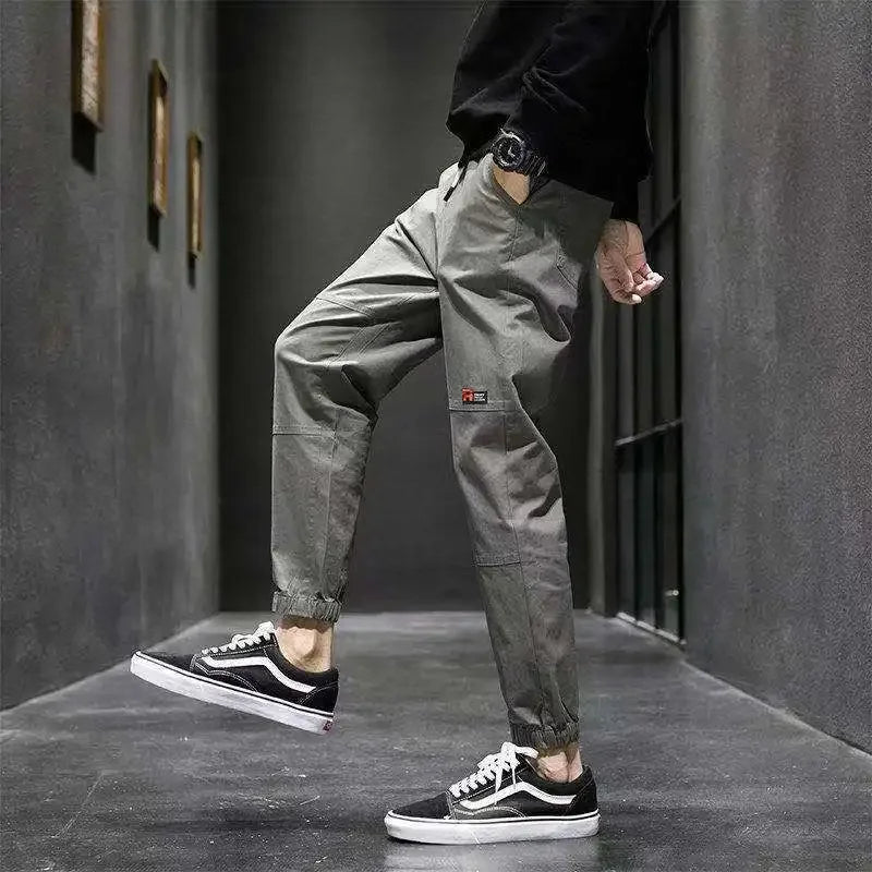 KPOP Fashion Style Harajuku Slim Fit Trousers Loose All Match Harem Pant Straight Leg Cargo Pants Pockets Casual Pants