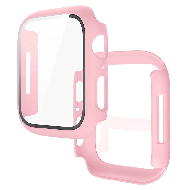 Tempered Glass + Cover For Apple Watch 9 8 7 45mm 41mm