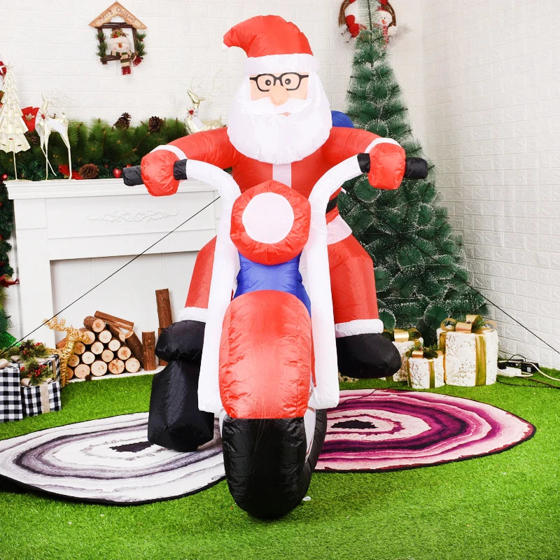 Christmas Decorations 1.8m Motorcycle Santa Claus Christmas inflatable