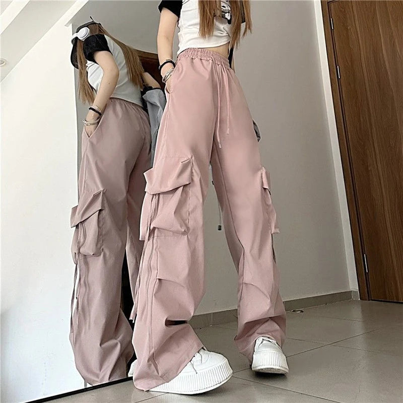 Cargo Pant Women Hip Hop Loose Casual Trousers American High Waist Big Pockets