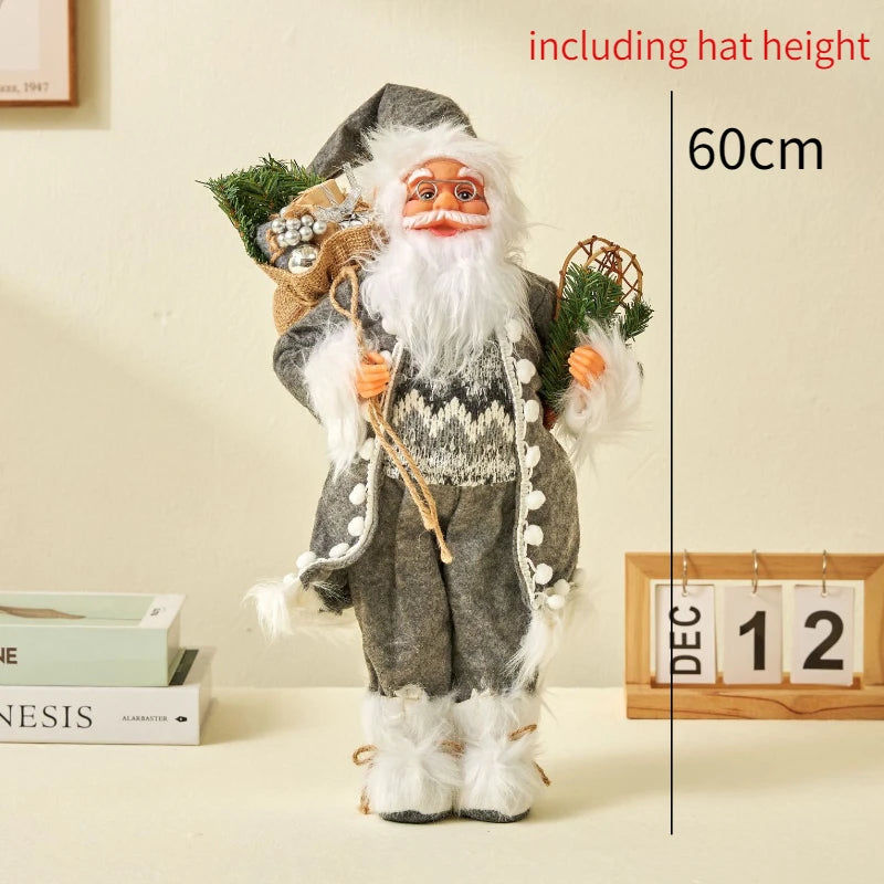 60cm Large Santa Claus Merry Christmas Decorations for Home Happy New Year Santa Claus Doll Window Decorations Home gift