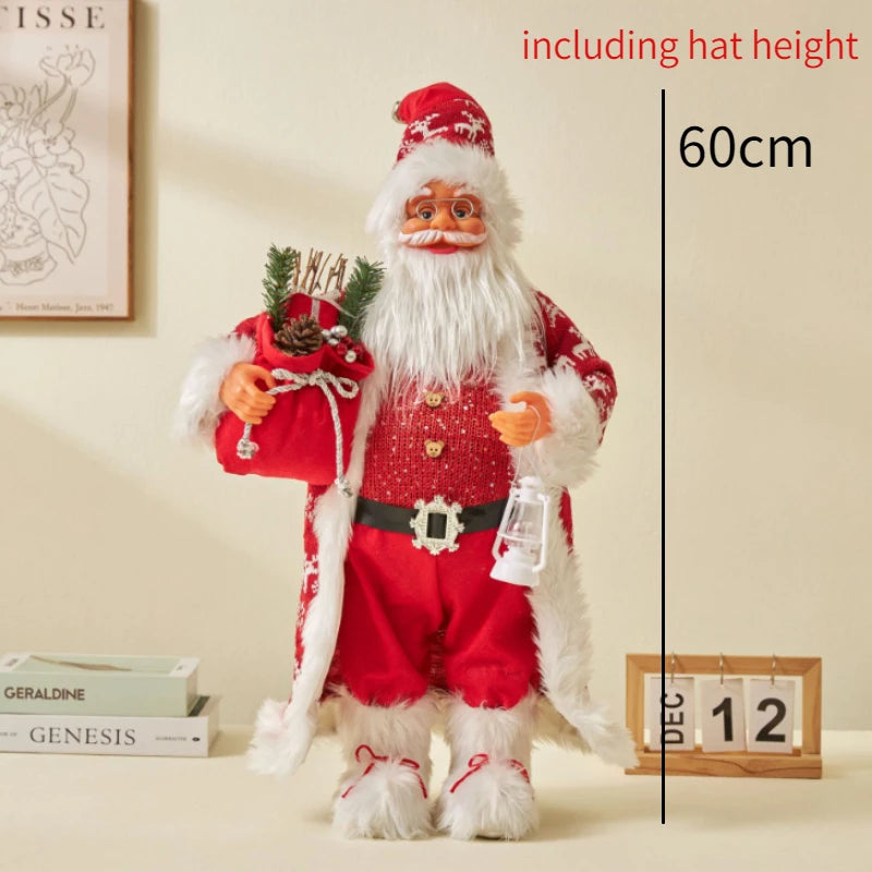 60cm Large Santa Claus Merry Christmas Decorations for Home Happy New Year Santa Claus Doll Window Decorations Home gift