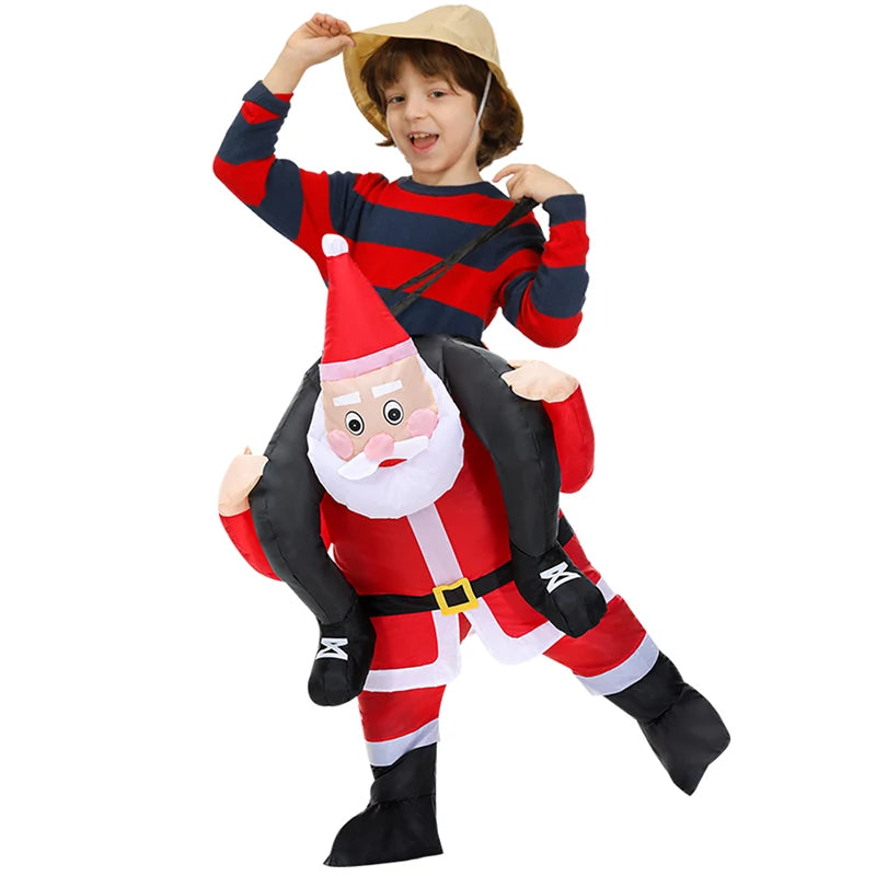 120-190CM Christmas Santa Claus Adult Inflatable Costume Fancy Funny Cosplay Clothing Performance