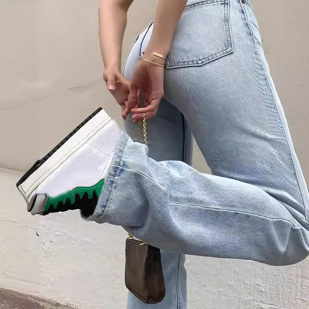 Denim Straight Pants for Women's Pants High Waist Ankle Length