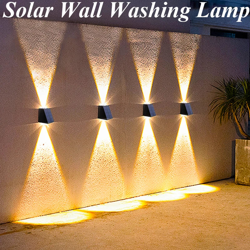 Solar Outdoor Wall Light Waterproof Garden Decor Lights Up Down Light Wall Waterproof External Wall Washer Solar Lamp