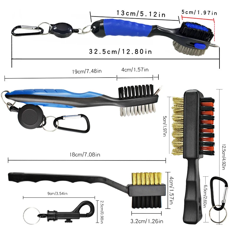 Golf Cleaning Brush For Club With Carabiner Groove Sharpener Cleaner Multi Style Drop Ship