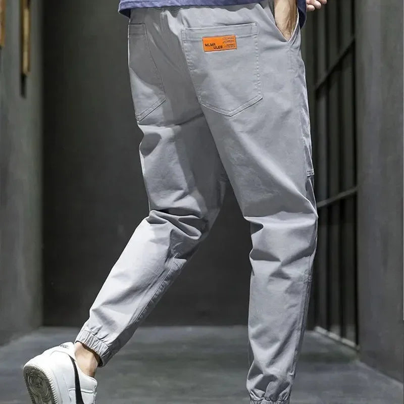 KPOP Fashion Style Harajuku Slim Fit Trousers Loose All Match Harem Pant Straight Leg Cargo Pants Pockets Casual Pants