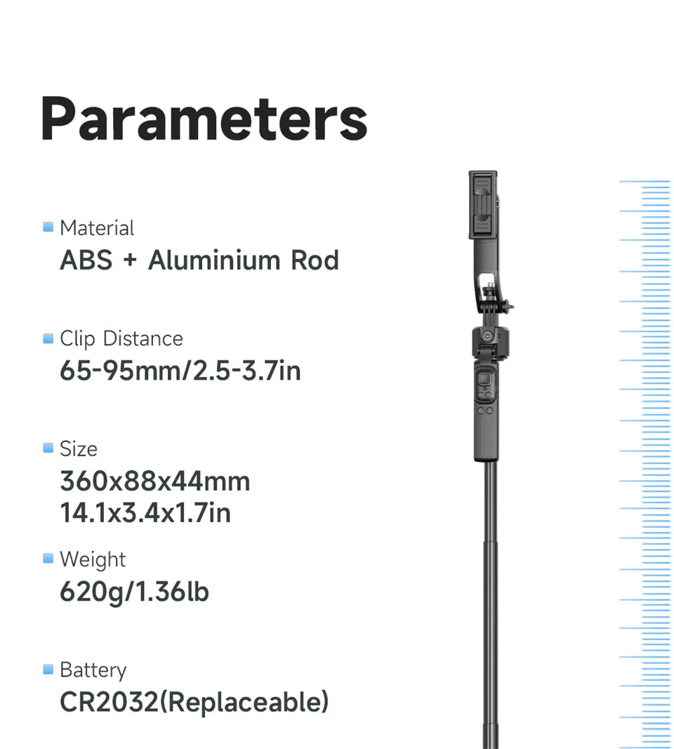 C17 Monopod 360° Auto-Rotation AI Tracking Shooting Tripod Bluetooth Shutter Fill Light For Phone Holder Wireless Selfie Stick