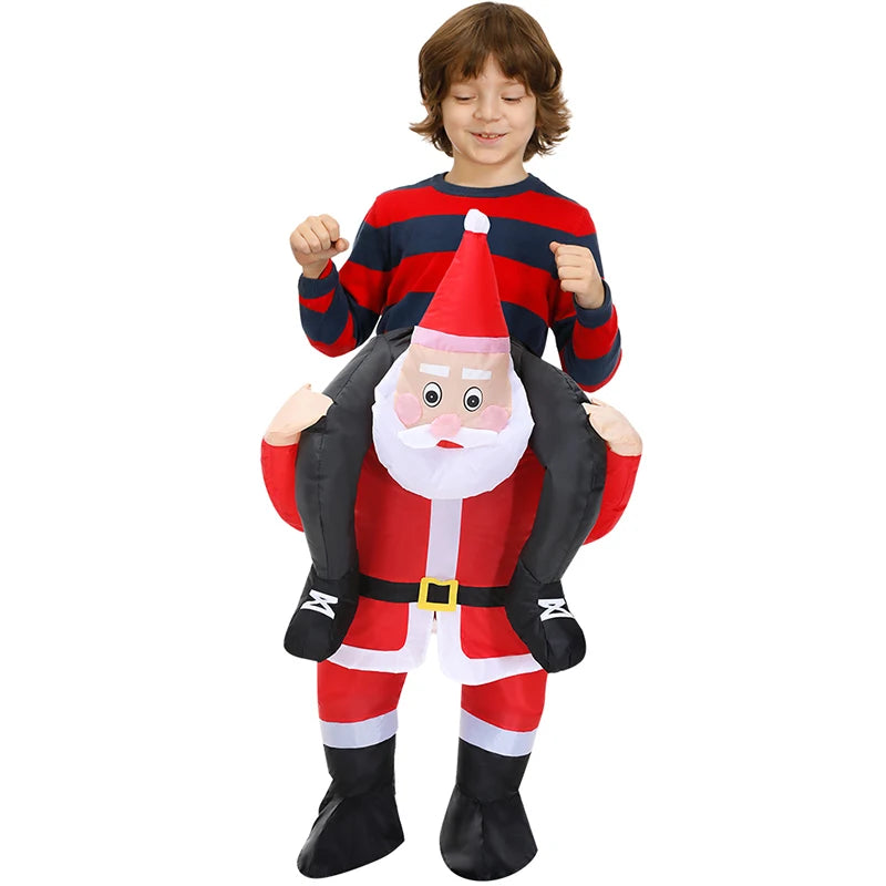 120-190CM Christmas Santa Claus Adult Inflatable Costume Fancy Funny Cosplay Clothing Performance