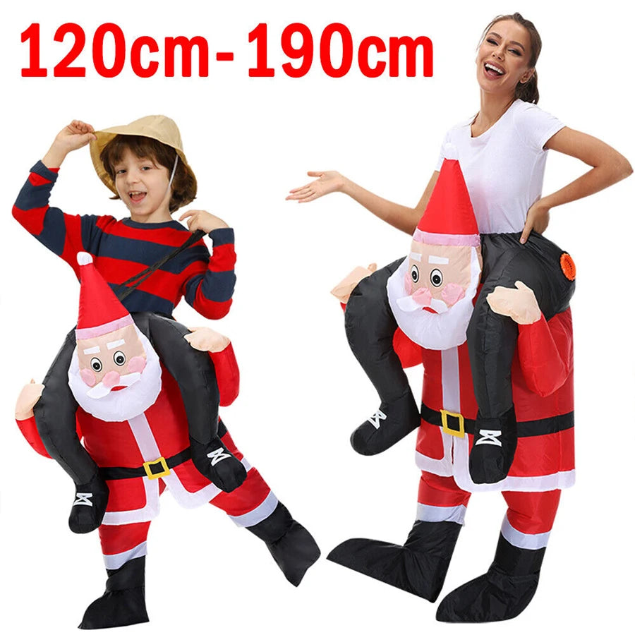 120-190CM Christmas Santa Claus Adult Inflatable Costume Fancy Funny Cosplay Clothing Performance