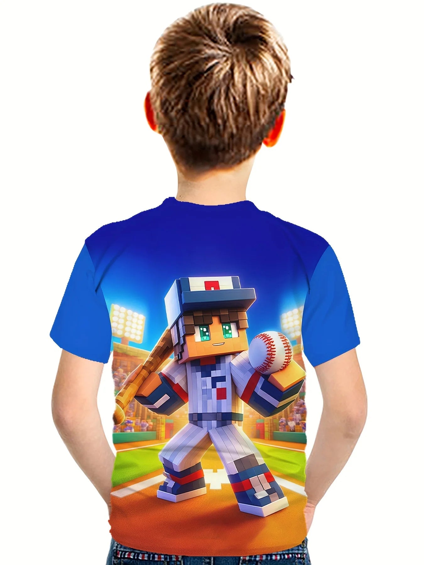 Children's Minecraft T-shirt Clothing Boys T-shirt Short Sleeve Children T-Shirt Creative Print Funny Kids Summer Clothes Girl Clothes O-Neck Tops