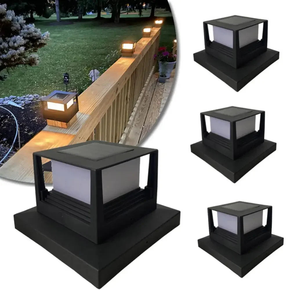 Solar Gate Lamp Outdoor Waterproof Post Villa Column Lamp Fence Gate Pillar Head LED