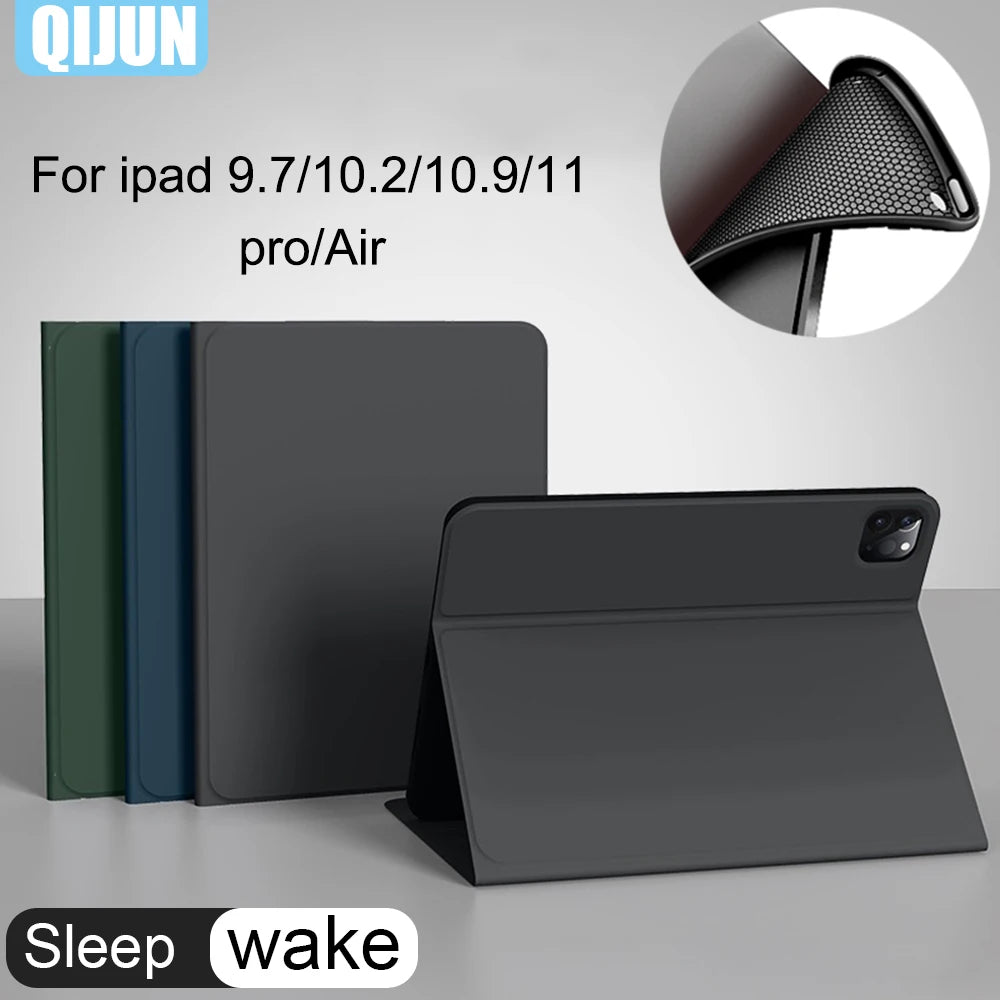 Smart Sleep wake Case for iPad Air 5 Generation Air5 2022 10.9" Skin friendly fabric protect cover adjustable stand A2588 A2589