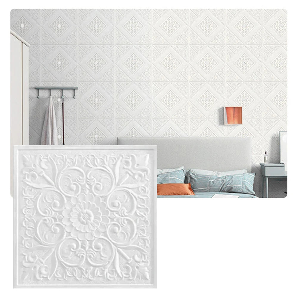 1pc 3D Wall Sticker 3D Tile Brick Wall Sticker Foam Panel Waterproof Stickers 35*35cm For Sofa Background Living Room