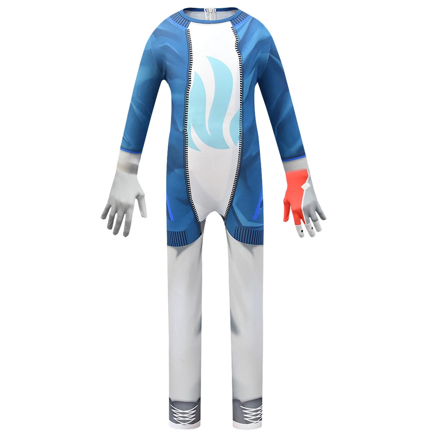 Kids Cartoon Anime Pocket Devs Long Sleeves Jumpsuit with Gloves Mask Set Outfit for Boys Christmas Halloween Cosplay Costume