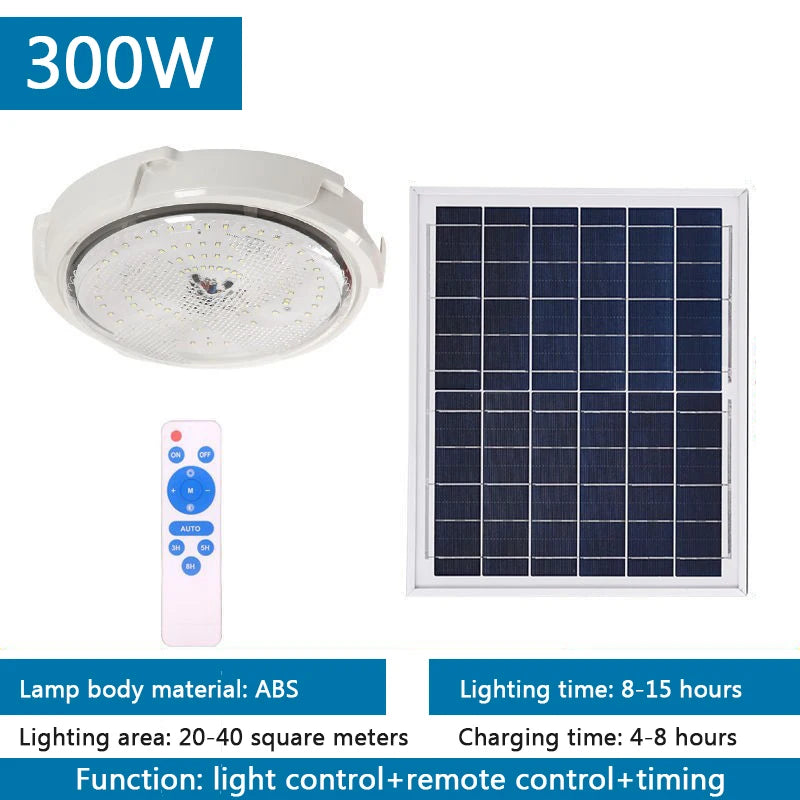 Indoor and Outdoor Remote Control High-power Solar Photovoltaic LED Ceiling Light Corridor Courtyard Super Bright Lighting