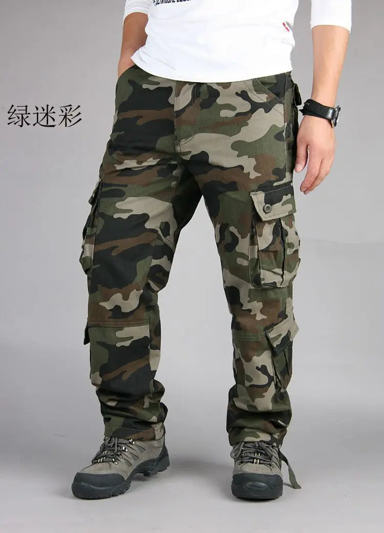 Men Cargo Pants Loose Army Tactical Pants Multi-pocket Trousers Pantalon Homme Big Size Male Military Mens Overalls