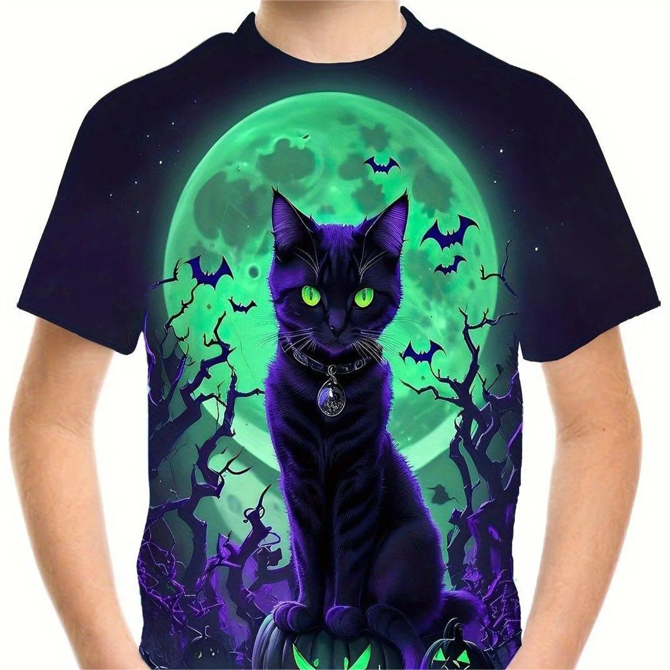 Children's Clothing Boys T-shirt Short Sleeve Children's T-Shirts Funny Halloween Print O-Neck Kids Clothes Girls' Summer Clothes