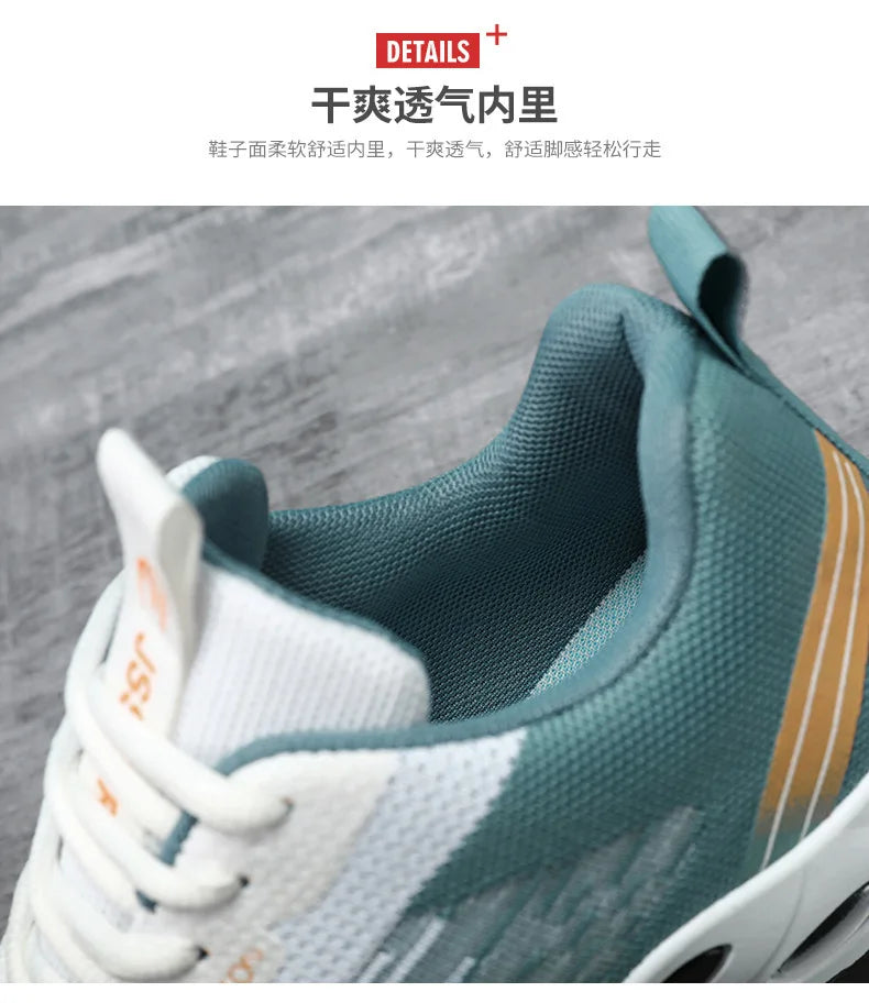 Men's Shoes lace-up Soft sole sports single shoes flying woven Casual style men's Running shoes sneakers