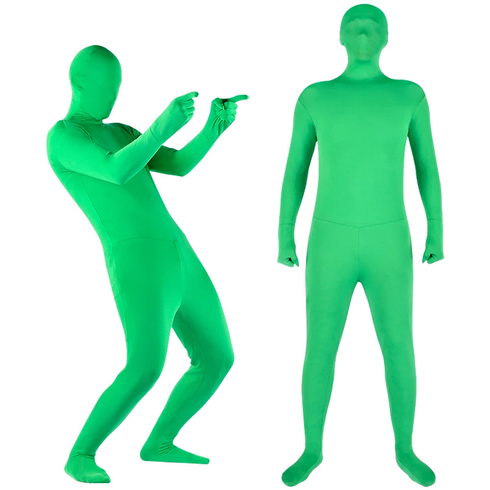 Green Screen Suit Disappearing Skin Bodysuit Photography Backdrop Chroma Key Invisible Effect Comfort Suit Photo Video Background