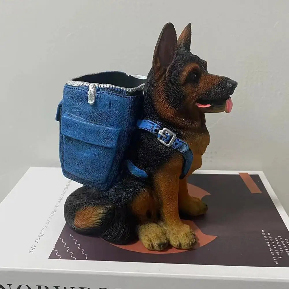 Desk Accessory Shepherd Dog Pen Holder Desk Organizer for Office Pencil Cup for Desktop Unique Desk Accessories