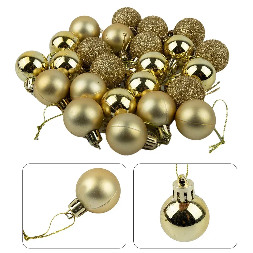 Xmas Party Decor 24Pcs Christmas Ball Bridal Shower Party For Christmas Tree Decoration Hanging Decor Pink Red Silver Blue