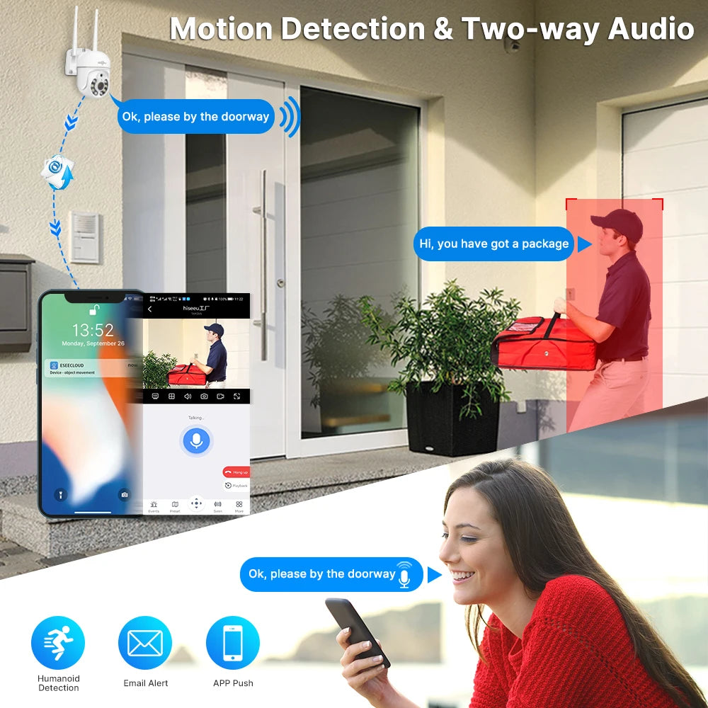 5MP WIFI CCTV PTZ Camera Security System Kit 10CH NVR AI Motion Tracking Color Night Vision IP Camera Surveillance System