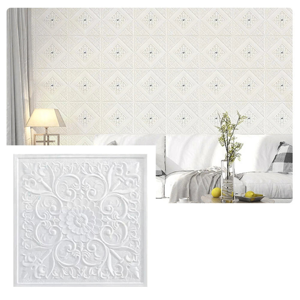 1pc 3D Wall Sticker 3D Tile Brick Wall Sticker Foam Panel Waterproof Stickers 35*35cm For Sofa Background Living Room