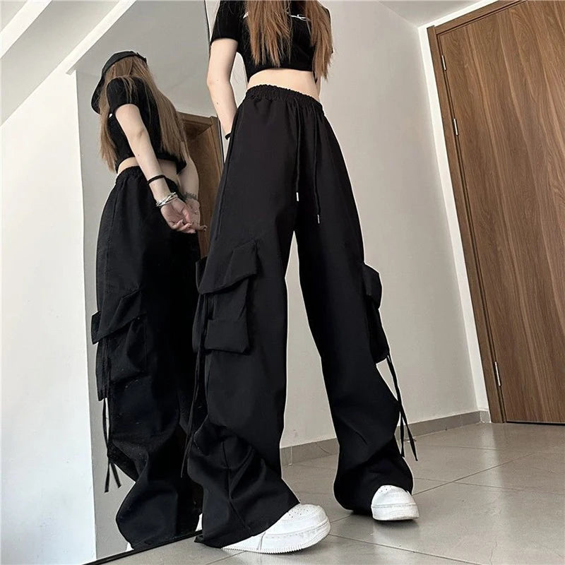 Cargo Pant Women Hip Hop Loose Casual Trousers American High Waist Big Pockets