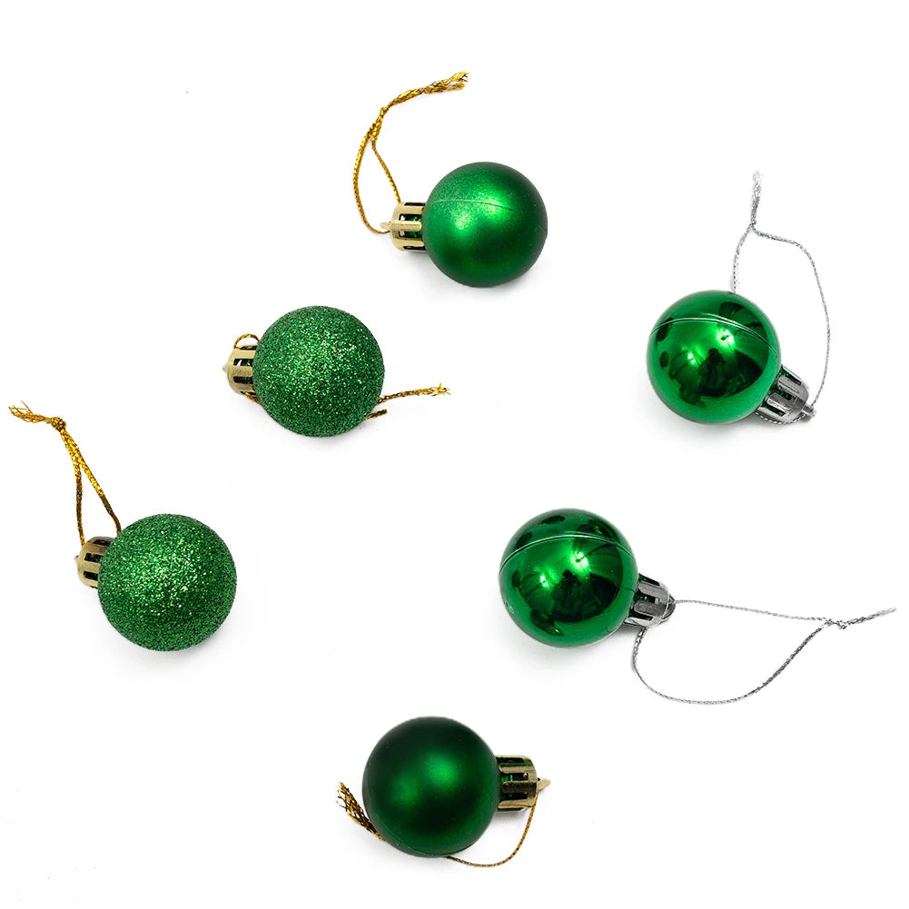 Christmas Ornaments 3cm Hanging Plastic Balls Set Xmas Tree Decorations For Holiday