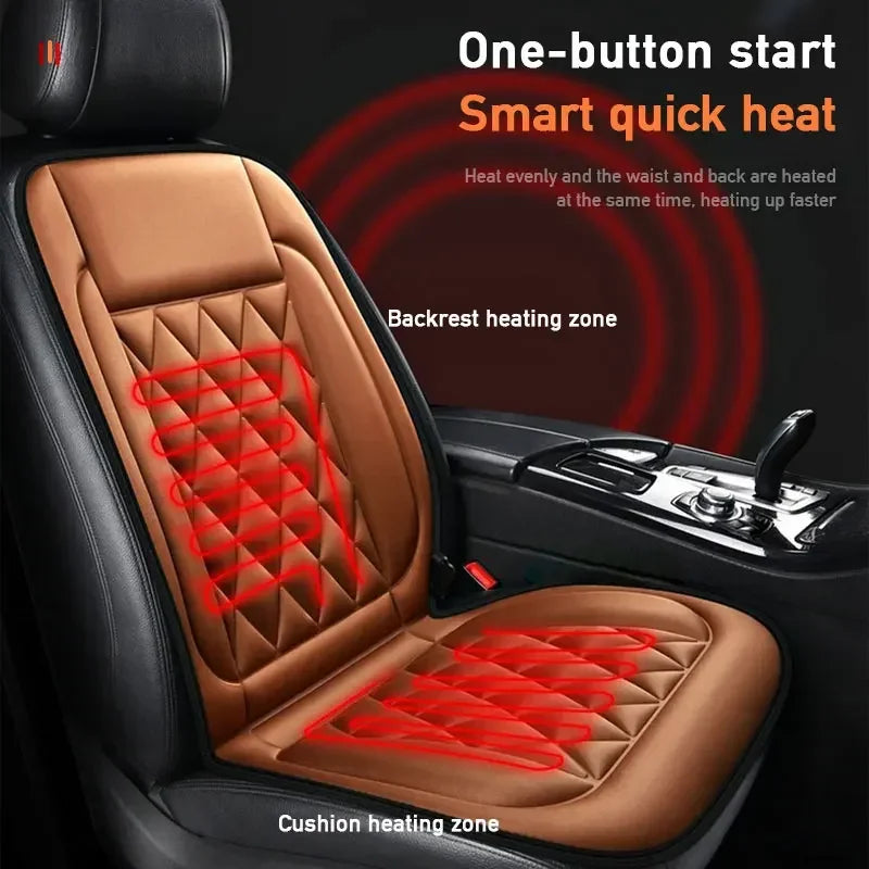 12V Heated Seat Cushion Winter Household Car Seat Cushion Cover Auto Interior Accessories Flocking Cloth Fast Heating Seat Cover