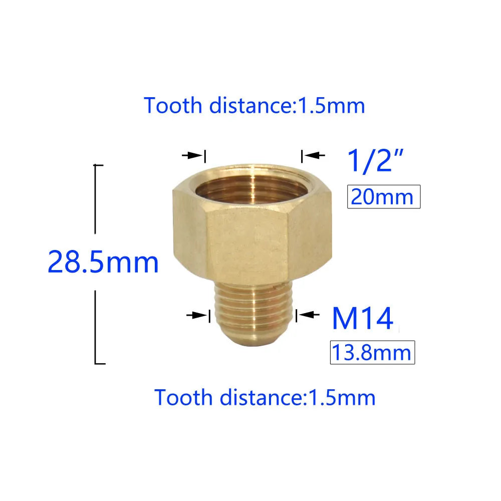 Brass M22 M14 M18 To 3/8" 1/2" 3/4" Thread Connector Transition Coupler Cleaning Copper Machine Repair Fitting