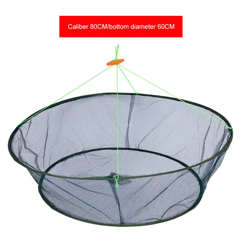 Foldable Drop Net Fishing Landing Prawn Bait Crab Shrimp Pier Harbour Pond Mesh for Vertical Shore Use String Carrying Net Lift