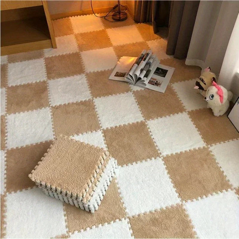 30x30CM Soft Plush Children's Mat Baby Play Mat Baby Toys Eva Foam Puzzle Carpet in Children's Room Keep Warm Playmat