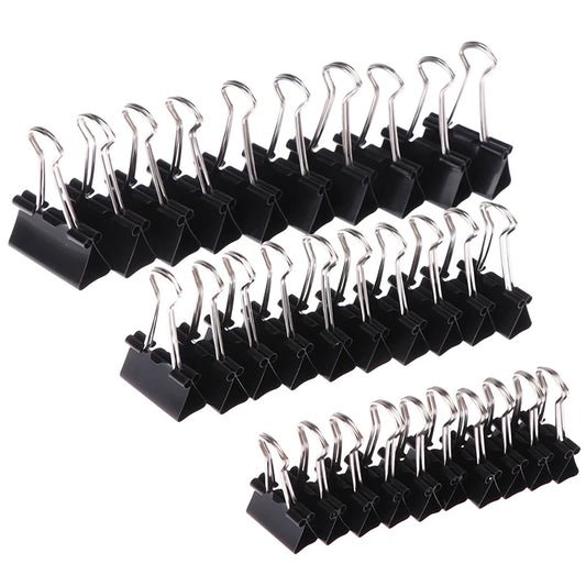 19mm/ 25mm/ 32mm 10pcs/lot Black Metal Binder Clips  Notes Letter Paper Clip Office Supplies Binding Securing Clips