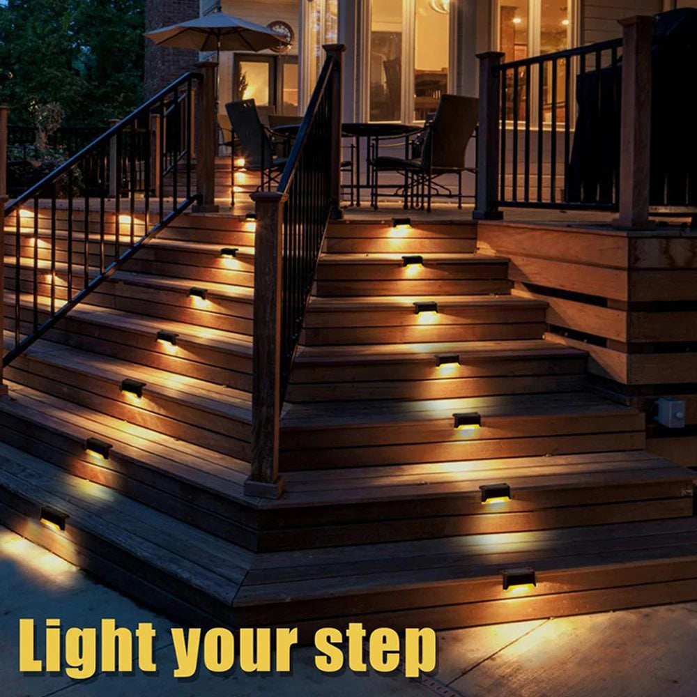 1~20PCs Stair LED Solar Lamp IP65 Waterproof Outdoor Garden Light Pathway Yard Patio Steps Fence Lamps Decor Light Outdoors